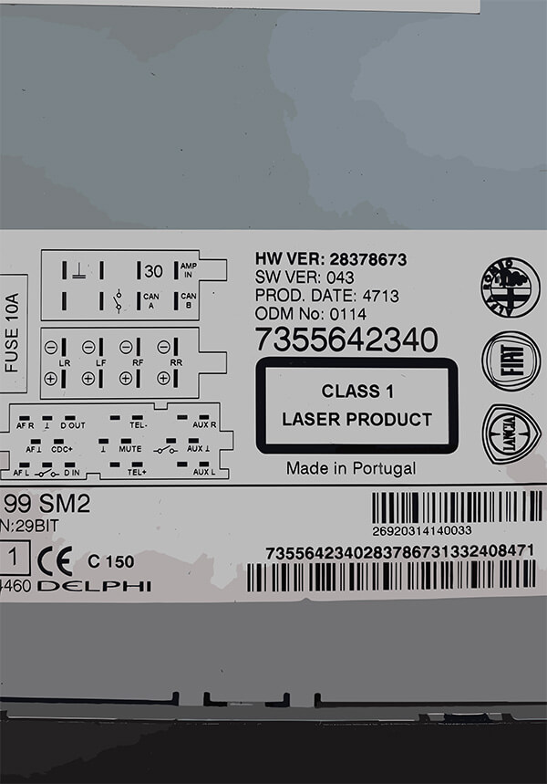 Fiat Delphi radio label