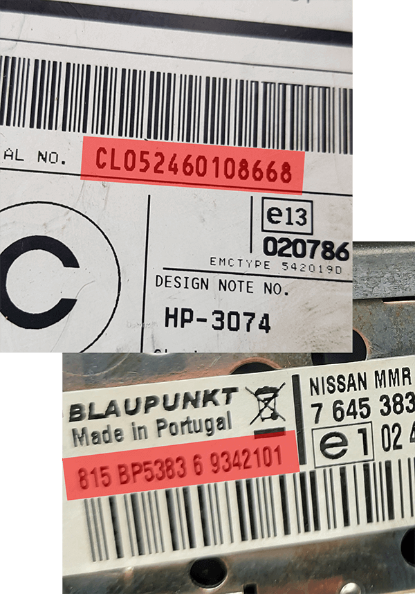 nissan micra radio labels