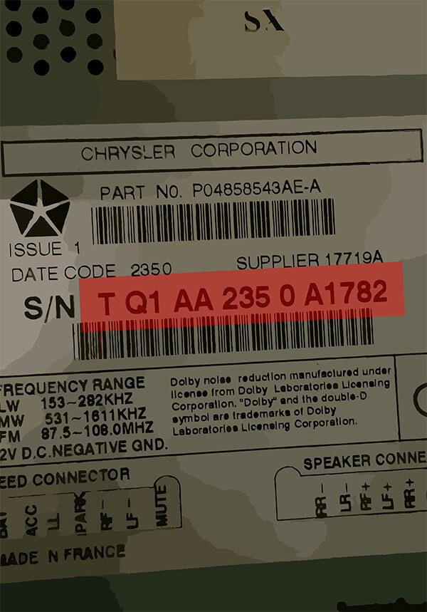 chrysler tq1aa serial number