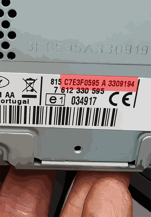 6000 CD radio serial number on the label