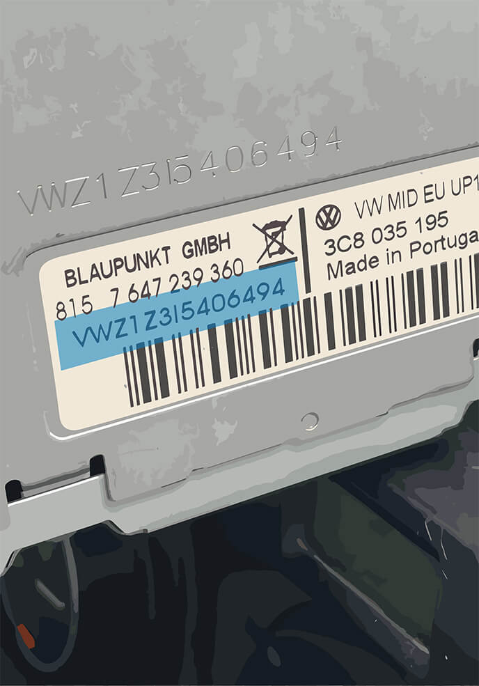 vw radio seriennummer